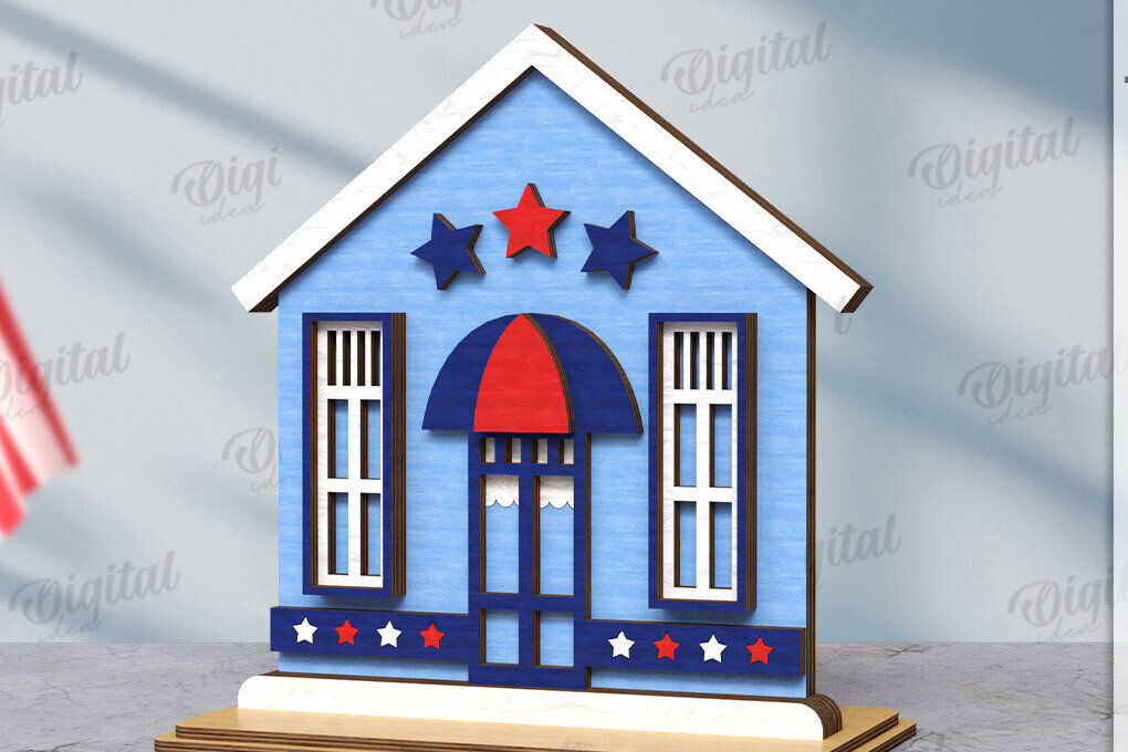 Intra απο ξύλο plywood 3mm-4mm πάχος 4 Ιουλίου House . Διακόσμηση σπιτιού Δίασταση 30x20 cm INTRAFABR-121590068