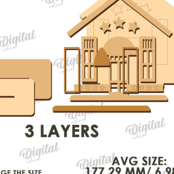 Intra απο ξύλο plywood 3mm-4mm πάχος 4 Ιουλίου House . Διακόσμηση σπιτιού Δίασταση 30x20 cm INTRAFABR-121590068 - Image 2