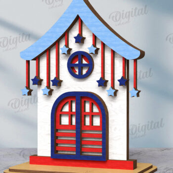 Intra απο ξύλο plywood 3mm-4mm πάχος 4 Ιουλίου House . Διακόσμηση σπιτιού Δίασταση 30x20 cm INTRAFABR-121590142 - Image 1