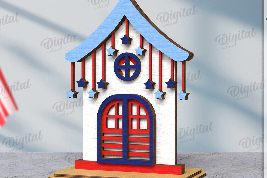 Intra απο ξύλο plywood 3mm-4mm πάχος 4 Ιουλίου House . Διακόσμηση σπιτιού Δίασταση 30x20 cm INTRAFABR-121590142