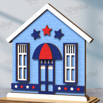 Intra απο ξύλο plywood 3mm-4mm πάχος 4η Ιουλίου Houses Cut  Δίασταση 30x20 cm INTRAFABR-121600268 - Image 12