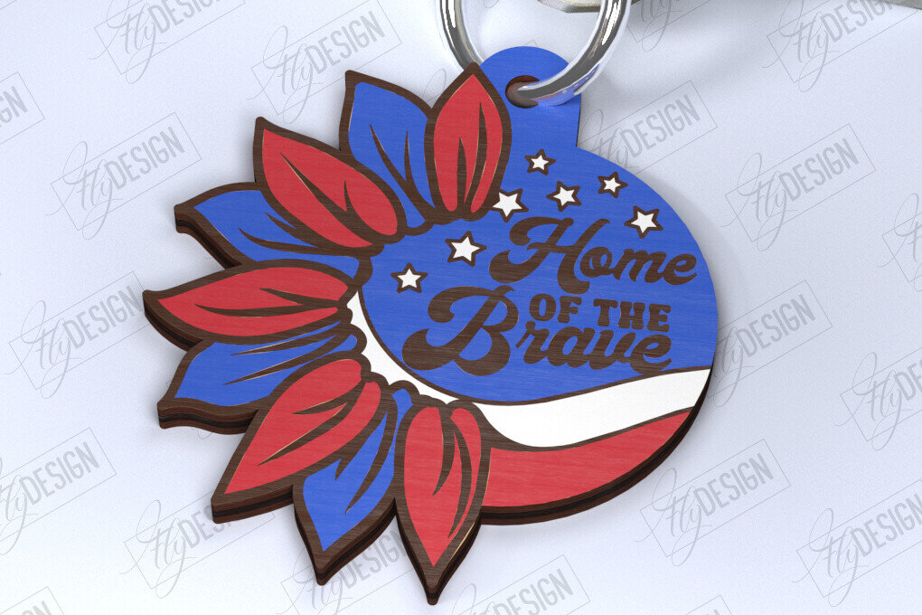 Intra απο ξύλο plywood 3mm-4mm πάχος 4 Ιουλίου μπρελόκ | Μπρελόκ Δίασταση 6x6 cm INTRAFABR-122008608