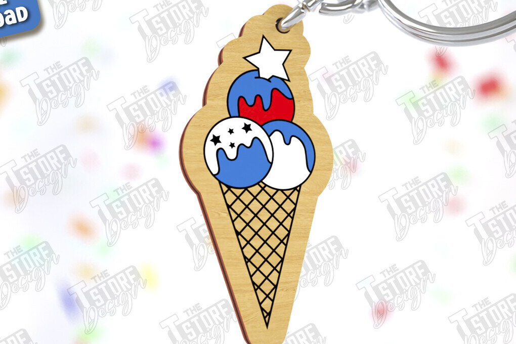 Intra απο ξύλο plywood 3mm-4mm πάχος 4 Ιουλίου μπρελόκ | Μπρελόκ Δίασταση 6x6 cm INTRAFABR-121355337