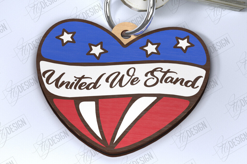 Intra απο ξύλο plywood 3mm-4mm πάχος 4 Ιουλίου μπρελόκ | Μπρελόκ Δίασταση 6x6 cm INTRAFABR-121513817