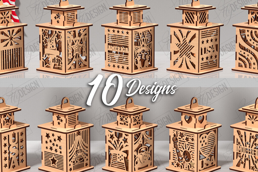 Intra απο ξύλο plywood 3mm-4mm πάχος κοπής  Lantern 4ης Ιουλίου Δίασταση 30x20 cm INTRAFABR-122387044