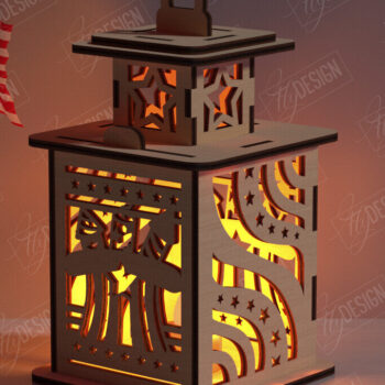 Intra απο ξύλο plywood 3mm-4mm πάχος κοπής  Lantern 4ης Ιουλίου Δίασταση 30x20 cm INTRAFABR-122387044 - Image 3