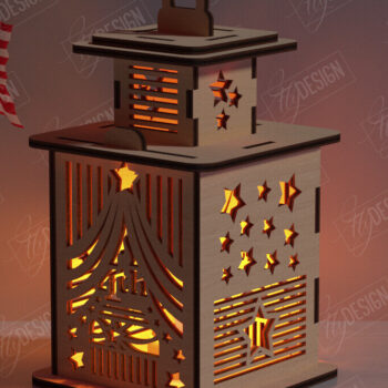 Intra απο ξύλο plywood 3mm-4mm πάχος 4 Ιουλίου Φανάρι |3D Lantern Δίασταση 30x20 cm INTRAFABR-122070648 - Image 1