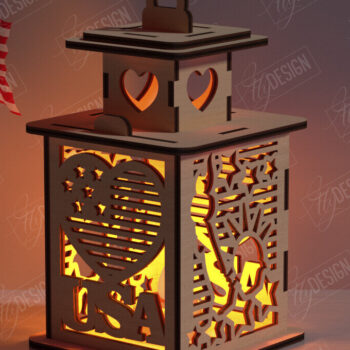 Intra απο ξύλο plywood 3mm-4mm πάχος 4 Ιουλίου Φανάρι |3D Lantern Δίασταση 30x20 cm INTRAFABR-122070655 - Image 1