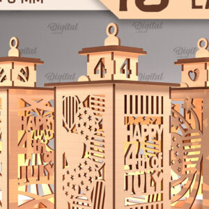 Intra απο ξύλο plywood 3mm-4mm πάχος κοπής  Lanterns 4ης Ιουλίου Δίασταση 30x20 cm INTRAFABR-94092150