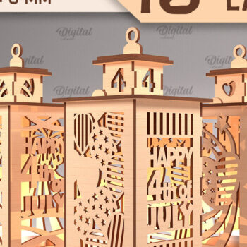 Intra απο ξύλο plywood 3mm-4mm πάχος κοπής  Lanterns 4ης Ιουλίου Δίασταση 30x20 cm INTRAFABR-94092150 - Image 1