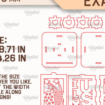 Intra απο ξύλο plywood 3mm-4mm πάχος κοπής  Lanterns 4ης Ιουλίου Δίασταση 30x20 cm INTRAFABR-94092150 - Image 3