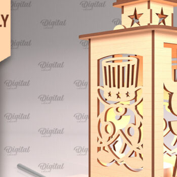 Intra απο ξύλο plywood 3mm-4mm πάχος κοπής  Lanterns 4ης Ιουλίου Δίασταση 30x20 cm INTRAFABR-94092150 - Image 6