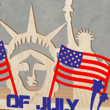 Intra απο ξύλο plywood 3mm-4mm πάχος 4η Ιουλίου - Patriotic  Δίασταση 30x20 cm INTRAFABR-119649685 - Image 1