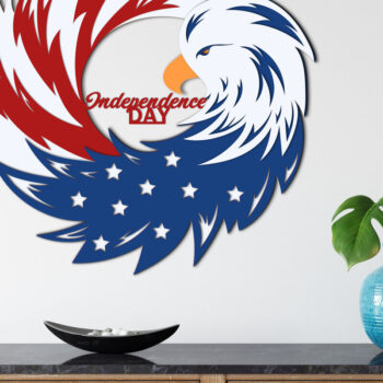 Intra απο ξύλο plywood 3mm-4mm πάχος κοπής με λέιζερ πολλαπλών στρώσεων 4 Ιουλίου Δίασταση 15x15 cm INTRAFABR-12055014 - Image 2