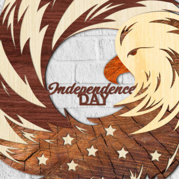 Intra απο ξύλο plywood 3mm-4mm πάχος κοπής με λέιζερ πολλαπλών στρώσεων 4 Ιουλίου Δίασταση 15x15 cm INTRAFABR-12055014 - Image 3