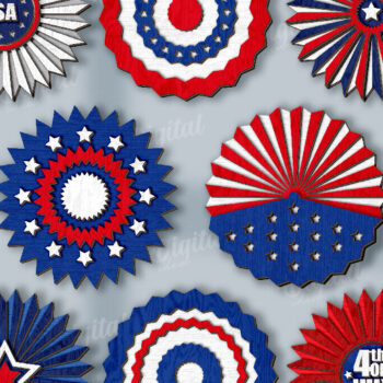 Intra απο ξύλο plywood 3mm-4mm πάχος ντεκόρ πάρτι 4 Ιουλίου Δίασταση 15x15 cm INTRAFABR-122379967 - Image 1