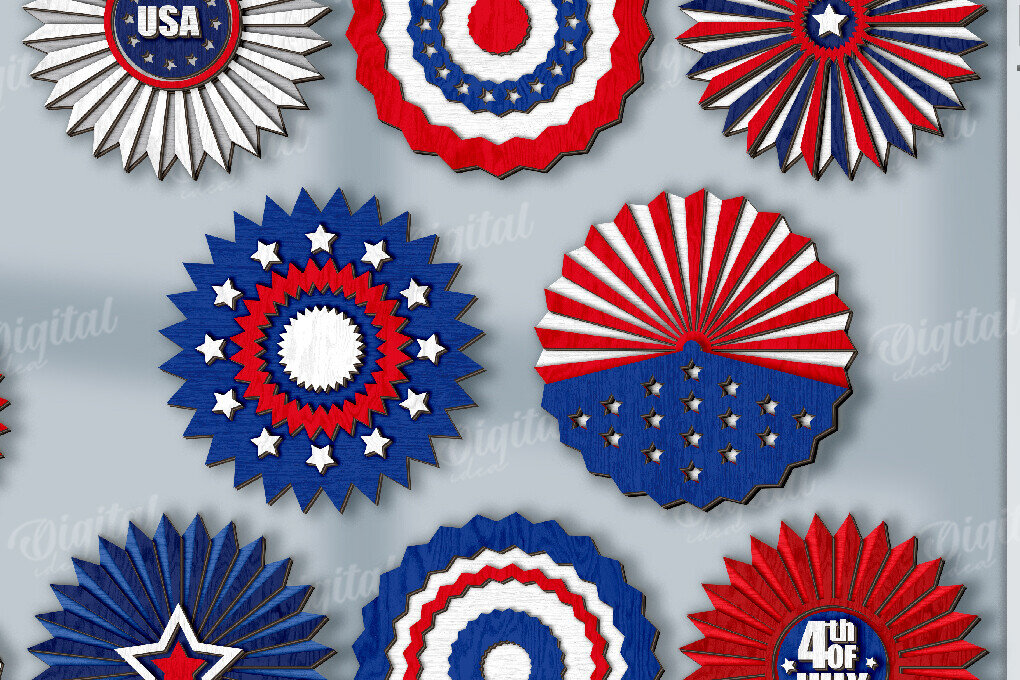 Intra απο ξύλο plywood 3mm-4mm πάχος ντεκόρ πάρτι 4 Ιουλίου Δίασταση 15x15 cm INTRAFABR-122379967