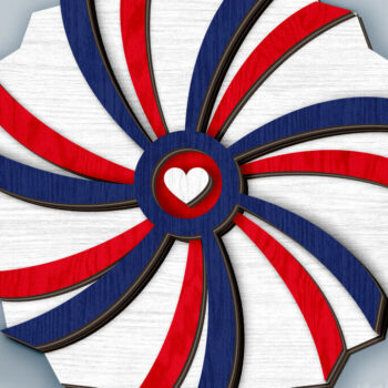 Intra απο ξύλο plywood 3mm-4mm πάχος Διακόσμηση πάρτι 4 Ιουλίου Δίασταση 15x15 cm INTRAFABR-122535648 - Image 1