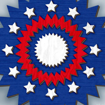 Intra απο ξύλο plywood 3mm-4mm πάχος Διακόσμηση πάρτι 4 Ιουλίου Δίασταση 15x15 cm INTRAFABR-122535737 - Image 1