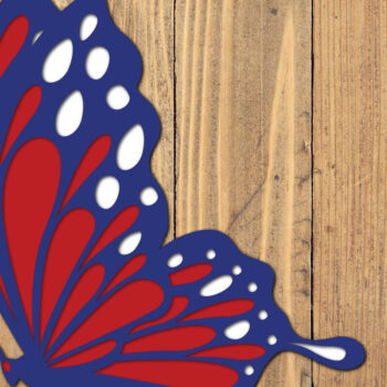 Intra απο ξύλο plywood 3mm-4mm πάχος 4 Ιουλίου Patriotic Butterfly  Δίασταση 1500x1500 cm INTRAFABR-125217777 - Image 1