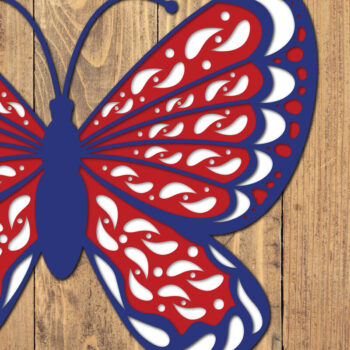 Intra απο ξύλο plywood 3mm-4mm πάχος 4 Ιουλίου Patriotic Butterfly  Δίασταση 1500x1500 cm INTRAFABR-125217786 - Image 1