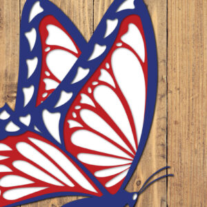 Intra απο ξύλο plywood 3mm-4mm πάχος 4 Ιουλίου Patriotic Butterfly  Δίασταση 1500x1500 cm INTRAFABR-125217793