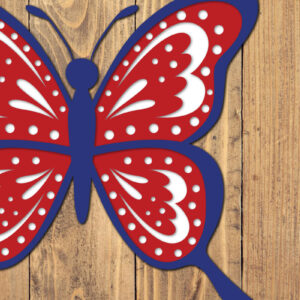 Intra απο ξύλο plywood 3mm-4mm πάχος 4 Ιουλίου Patriotic Butterfly  Δίασταση 1500x1500 cm INTRAFABR-125217829