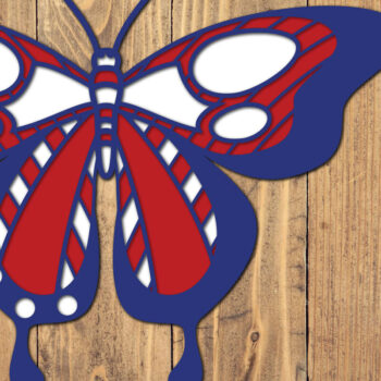 Intra απο ξύλο plywood 3mm-4mm πάχος 4 Ιουλίου Patriotic Butterfly  Δίασταση 1500x1500 cm INTRAFABR-124909050 - Image 1