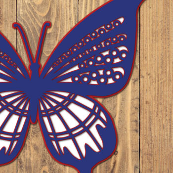 Intra απο ξύλο plywood 3mm-4mm πάχος 4 Ιουλίου Patriotic Butterfly  Δίασταση 1500x1500 cm INTRAFABR-125217720 - Image 1