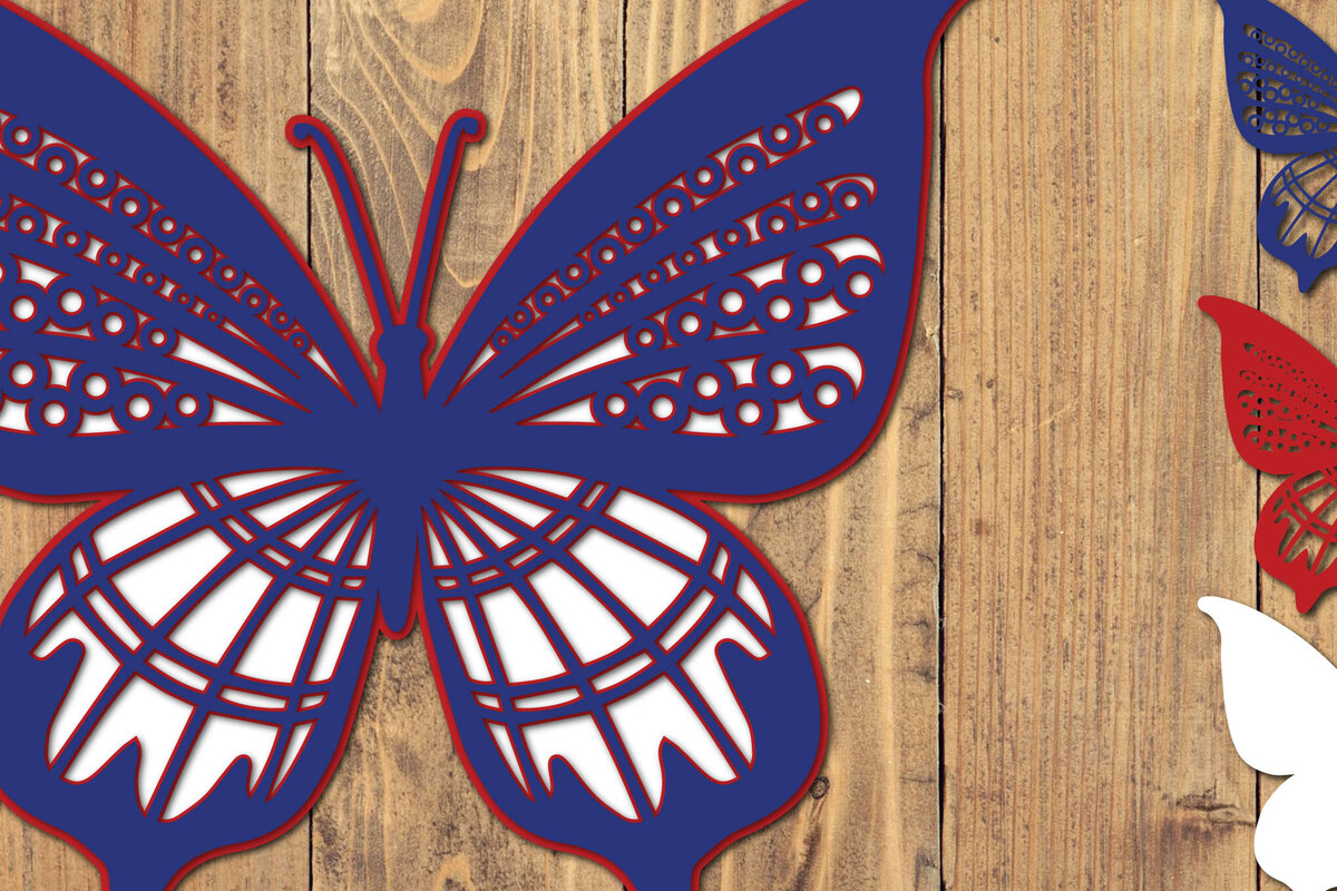 Intra απο ξύλο plywood 3mm-4mm πάχος 4 Ιουλίου Patriotic Butterfly  Δίασταση 1500x1500 cm INTRAFABR-125217720