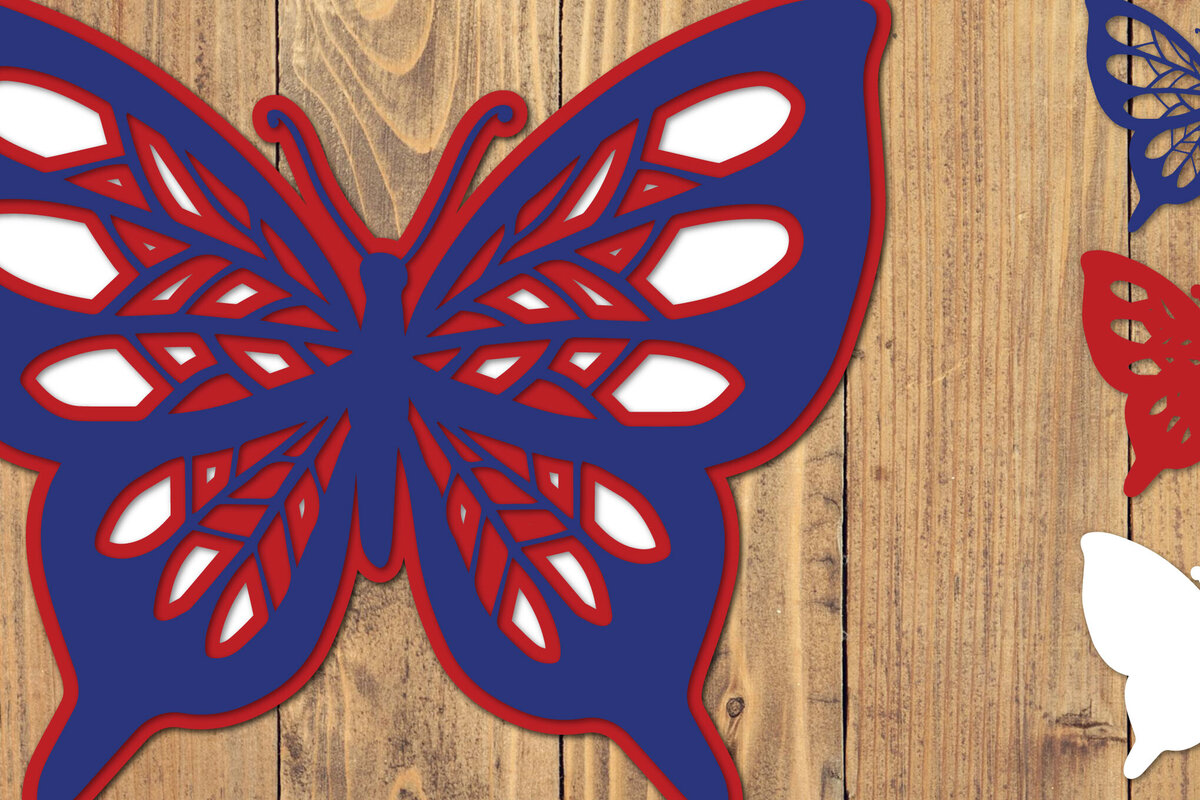 Intra απο ξύλο plywood 3mm-4mm πάχος 4 Ιουλίου Patriotic Butterfly  Δίασταση 1500x1500 cm INTRAFABR-125217739