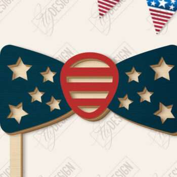 Intra απο ξύλο plywood 3mm-4mm πάχος 4 Ιουλίου Photo Booth Props Δίασταση 15x15 cm INTRAFABR-122533047 - Image 1