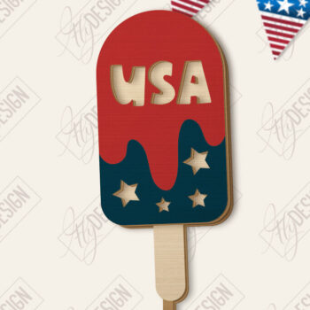 Intra απο ξύλο plywood 3mm-4mm πάχος 4 Ιουλίου Photo Booth Props Δίασταση 15x15 cm INTRAFABR-122879991 - Image 1