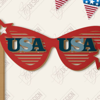 Intra απο ξύλο plywood 3mm-4mm πάχος 4 Ιουλίου Photo Booth Props Δίασταση 15x15 cm INTRAFABR-122533012 - Image 1