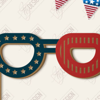 Intra απο ξύλο plywood 3mm-4mm πάχος 4 Ιουλίου Photo Booth Props Δίασταση 15x15 cm INTRAFABR-122879998 - Image 1