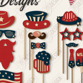 Intra απο ξύλο plywood 3mm-4mm πάχος 4 Ιουλίου Photo Booth Props Δίασταση 15x15 cm INTRAFABR-122880479 - Image 1