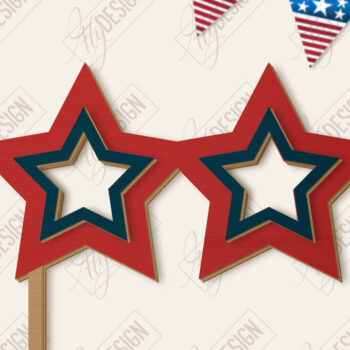 Intra απο ξύλο plywood 3mm-4mm πάχος 4 Ιουλίου Photo Booth Props Δίασταση 15x15 cm INTRAFABR-122880479 - Image 3