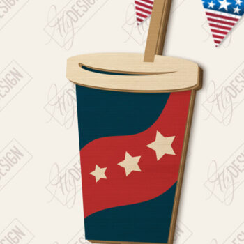 Intra απο ξύλο plywood 3mm-4mm πάχος 4 Ιουλίου Photo Booth Props Δίασταση 15x15 cm INTRAFABR-122880479 - Image 9