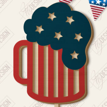 Intra απο ξύλο plywood 3mm-4mm πάχος 4 Ιουλίου Photo Booth Props Δίασταση 15x15 cm INTRAFABR-122880479 - Image 10