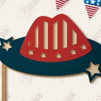 Intra απο ξύλο plywood 3mm-4mm πάχος 4 Ιουλίου Photo Booth Props Δίασταση 15x15 cm INTRAFABR-122880479 - Image 11