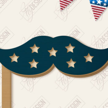 Intra απο ξύλο plywood 3mm-4mm πάχος 4 Ιουλίου Photo Booth Props Δίασταση 15x15 cm INTRAFABR-122880479 - Image 12