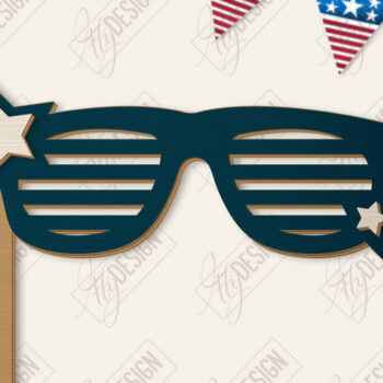 Intra απο ξύλο plywood 3mm-4mm πάχος 4 Ιουλίου Photo Booth Props Δίασταση 15x15 cm INTRAFABR-122533026 - Image 1