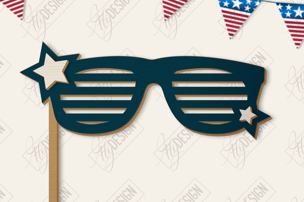 Intra απο ξύλο plywood 3mm-4mm πάχος 4 Ιουλίου Photo Booth Props Δίασταση 15x15 cm INTRAFABR-122533026