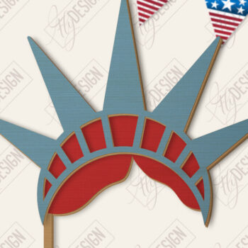 Intra απο ξύλο plywood 3mm-4mm πάχος 4 Ιουλίου Photo Booth Props Δίασταση 15x15 cm INTRAFABR-122533009 - Image 1