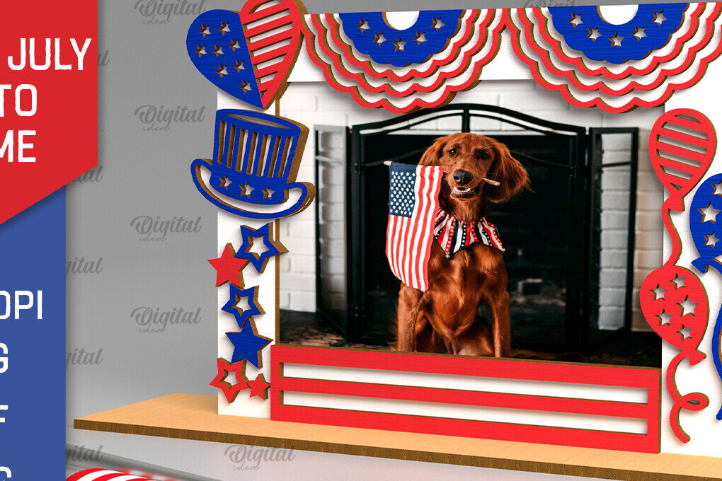 Intra απο ξύλο plywood 3mm-4mm πάχος κορνίζας 4 Ιουλίου Δίασταση 20x30 cm INTRAFABR-99389441