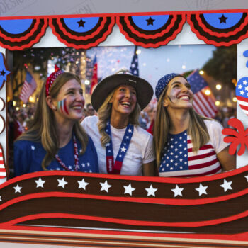 Intra απο ξύλο plywood 3mm-4mm πάχος 4 Ιουλίου Κορνίζα με | CNC Δίασταση 20x30 cm INTRAFABR-121898630 - Image 1