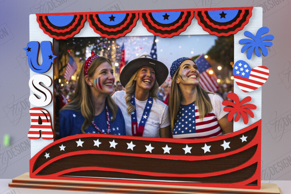 Intra απο ξύλο plywood 3mm-4mm πάχος 4 Ιουλίου Κορνίζα με | CNC Δίασταση 20x30 cm INTRAFABR-121898630