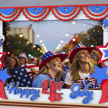 Intra απο ξύλο plywood 3mm-4mm πάχος 4 Ιουλίου Κορνίζα με | CNC Δίασταση 20x30 cm INTRAFABR-121898612 - Image 1