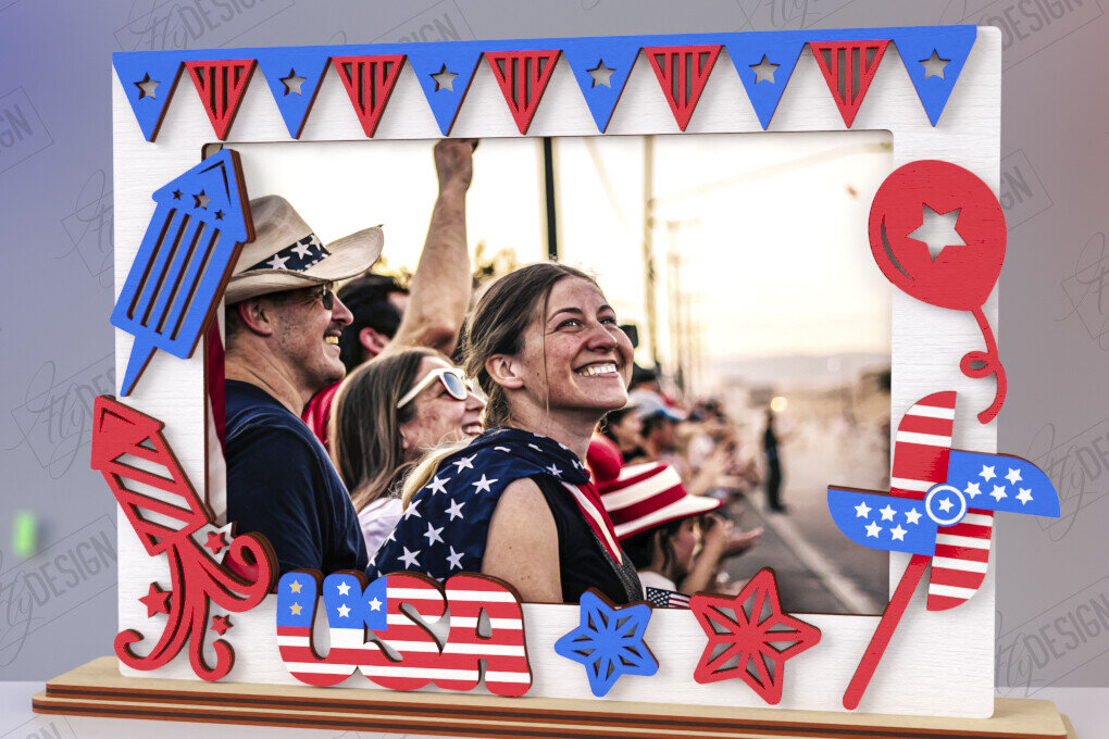 Intra απο ξύλο plywood 3mm-4mm πάχος 4 Ιουλίου Κορνίζα με | CNC Δίασταση 20x30 cm INTRAFABR-121898615