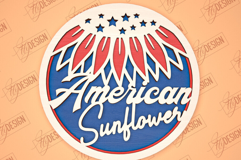 Intra απο ξύλο plywood 3mm-4mm πάχος Στρογγυλή πινακίδα 4ης Ιουλίου | Πατριωτικό σημάδι Δίασταση 30x20 cm INTRAFABR-98605821